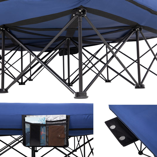 FUNDANGO CloudPio D2 Queen Camping Cot with Detachable Air Mattress | 2-Person Oversized Folding Double Bed, 700lb Capacity Portable Outdoor Cot