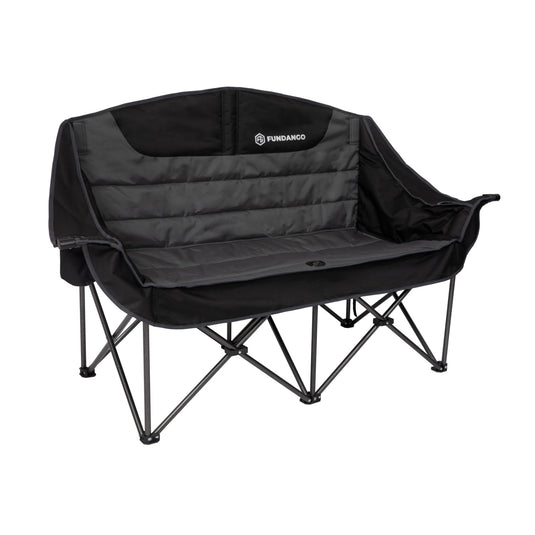 FUNDANGO Horizon Bliss P2 Double Folding Camping Loveseat | 2-Person Padded Outdoor Couch with Cup Holders Heavy Duty 880lb Capacity