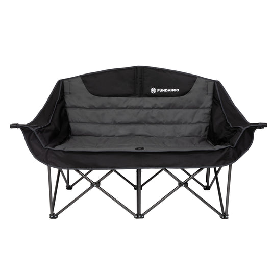 FUNDANGO Horizon Bliss P2 Double Folding Camping Loveseat | 2-Person Padded Outdoor Couch with Cup Holders Heavy Duty 880lb Capacity