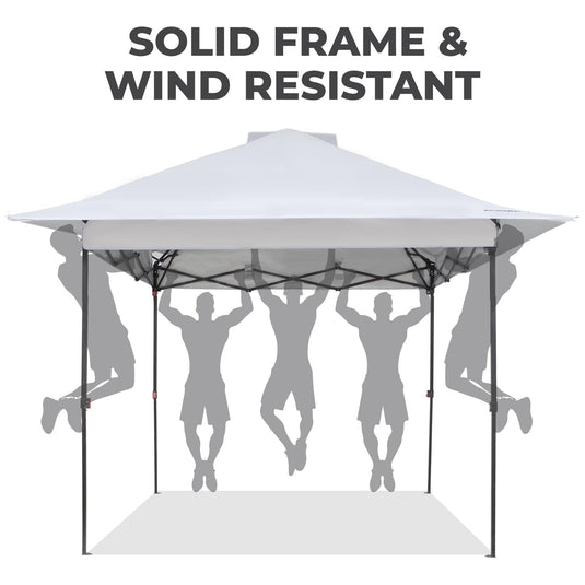 FUNDANGO 10x10ft Pop Up Outdoor Canopy Tent Sun Shelter Tent Solid Frame Wild Resistant