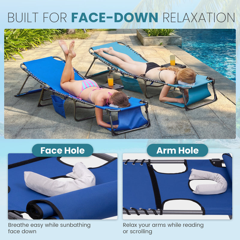 Load image into Gallery viewer, FUNDANGO 4-in-1 Chaise Lounge Chair BUILT FOR FACE-DOWN RELAXATION
