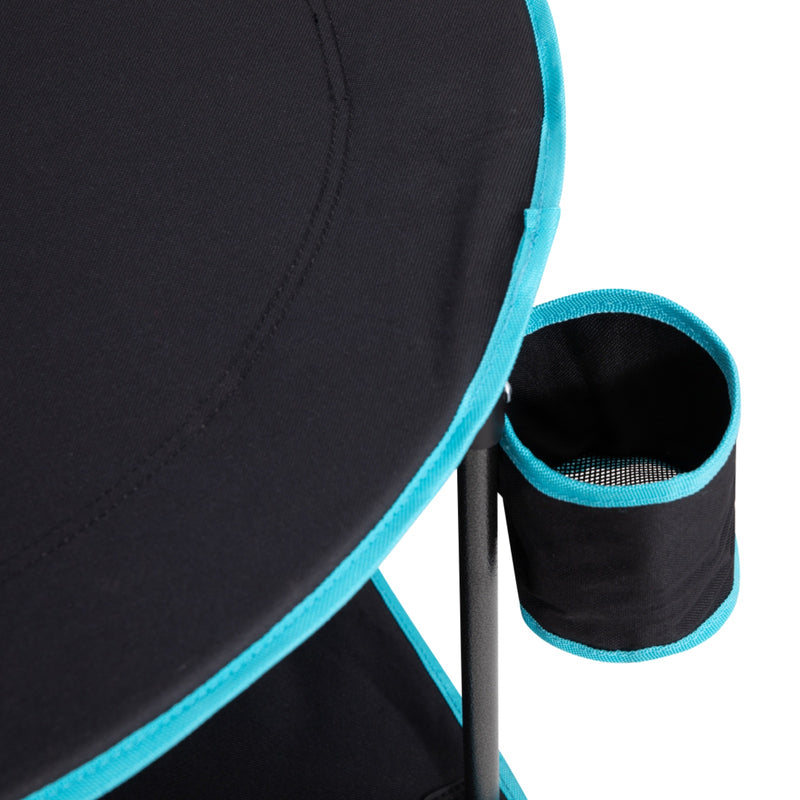 Load image into Gallery viewer, FUNDANGO EasyCamp D70 Double-Deck Tailgate Table | Portable Round Camping Table with Cup Holders &amp; Side Pockets
