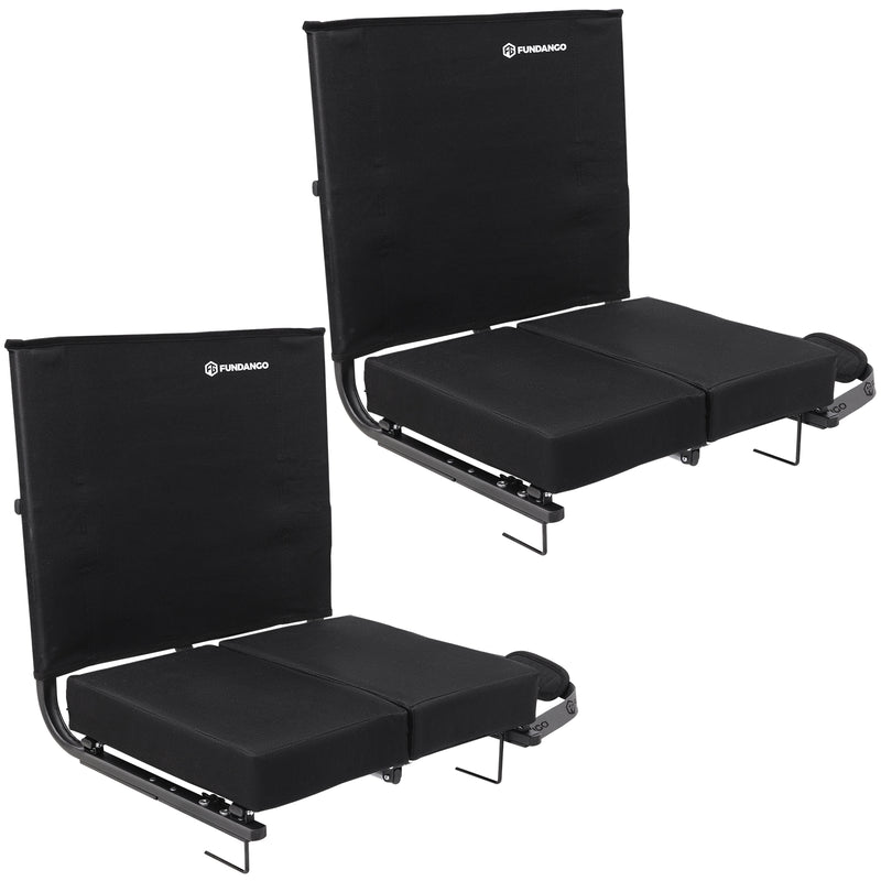 Laden Sie das Bild in Galerie -Viewer, FUNDANGO Extra Wide Stadium Seat with Back Support - Portable Folding Bleacher Chair for Football, Baseball, Concerts &amp; Outdoor Events

