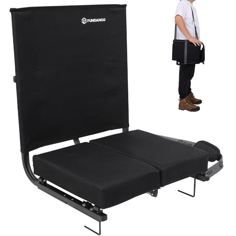 Load image into Gallery viewer, FUNDANGO Extra Wide Stadium Seat with Back Support - Portable Folding Bleacher Chair for Football, Baseball, Concerts &amp; Outdoor Events

