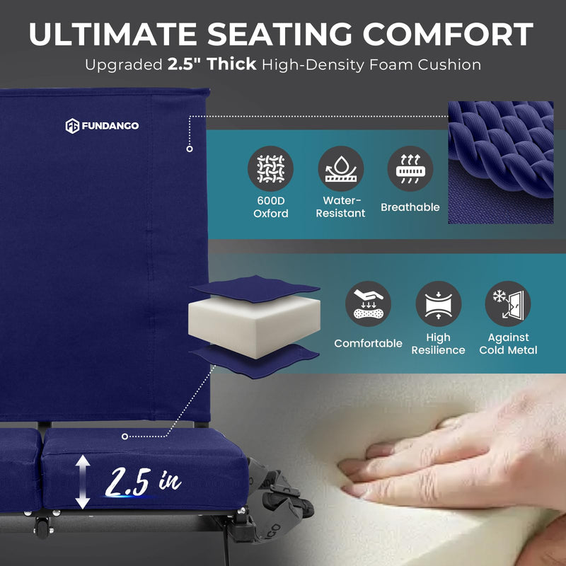 Load image into Gallery viewer, FUNDANGO Extra Wide Stadium Seat with Back Support - with High-Density Foam Cushion
