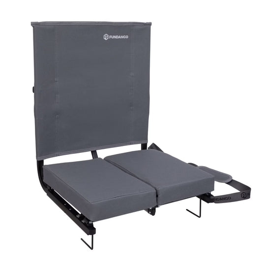 FUNDANGO Extra Wide Stadium Seat with Back Support - Portable Folding Bleacher Chair for Football, Baseball, Concerts & Outdoor Events