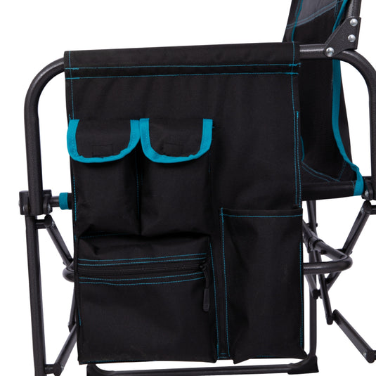 FUNDANGO FoldPro Refine L Director Chair with Side Table | Heavy Duty 440lb Capacity Camping Chair