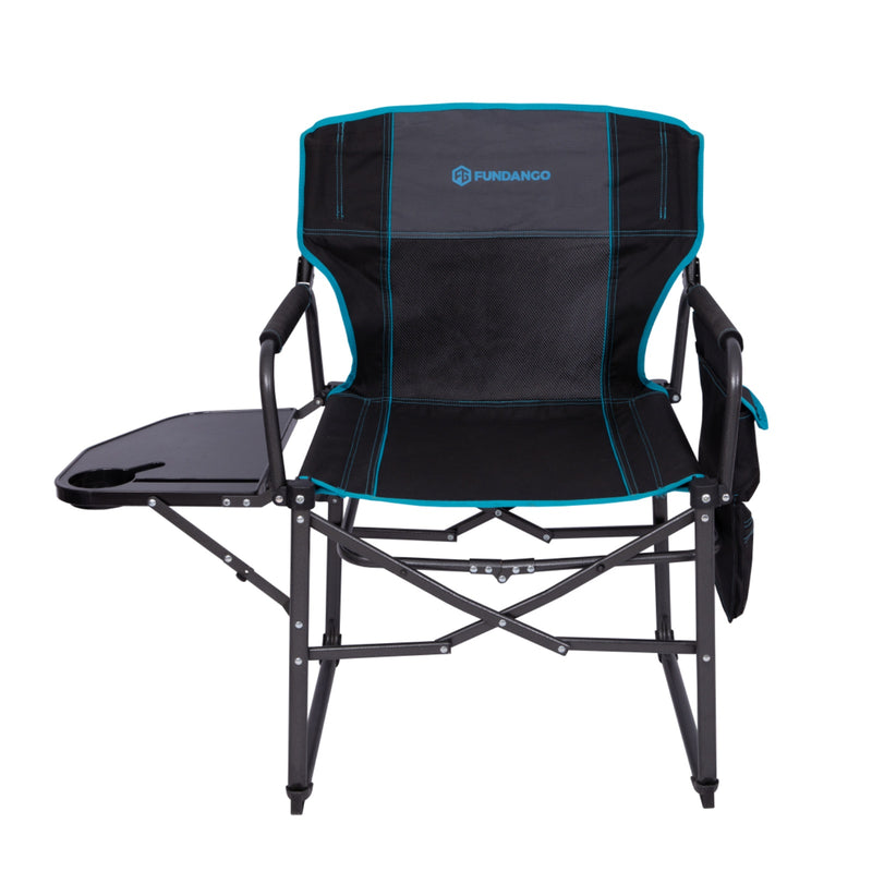 Load image into Gallery viewer, FUNDANGO FoldPro Refine L Director Chair with Side Table | Heavy Duty 440lb Capacity Camping Chair
