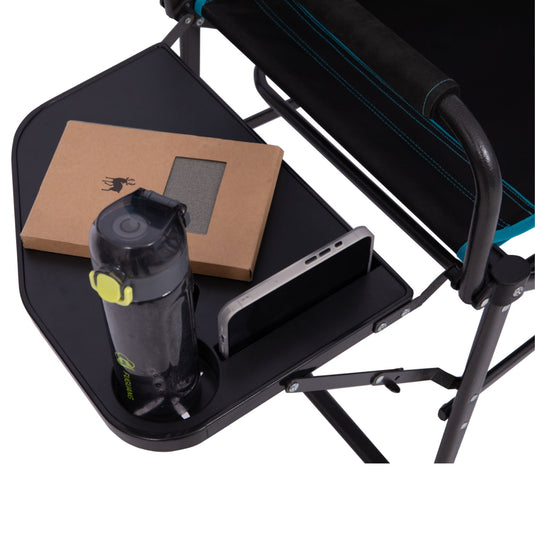 FUNDANGO FoldPro Refine L Director Chair with Side Table | Heavy Duty 440lb Capacity Camping Chair