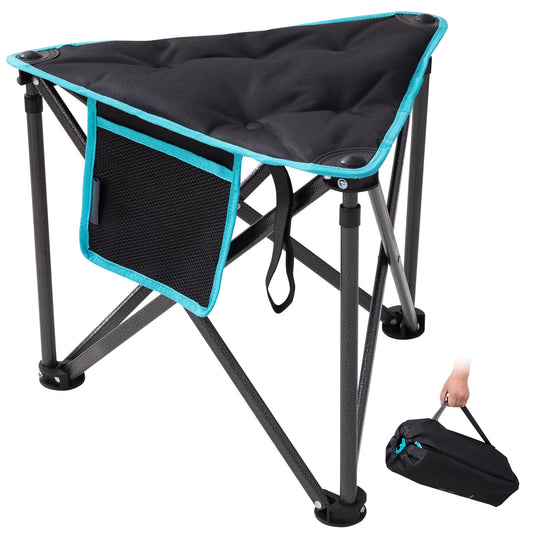 FUNDANGO Folding Tripod Stool – 440lb Heavy Duty Camping Chair with Padded Seat
