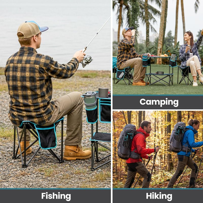 Load image into Gallery viewer, FUNDANGO Folding Tripod Stool – 440lb Heavy Duty Camping Chair with Padded Seat | Compact Portable 3-Leg Stool for Hunting, Fishing &amp; Outdoor Events
