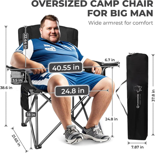 FUNDANGO Heavy Duty 550lb Capacity Oversized Outdoor Chair with Lumbar Support
