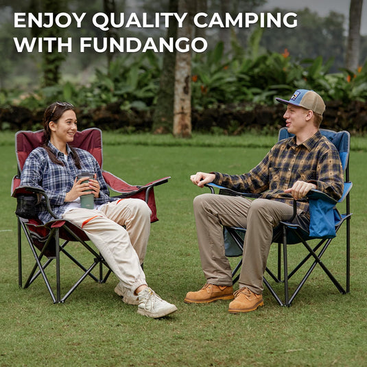 FUNDANGO Heavy Duty 550lb Capacity Oversized Outdoor Chair with Lumbar Support