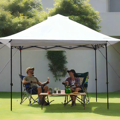 FUNDANGO Ultimate Outdoor Combo: 10x10ft Heavy-Duty Canopy Tent + 2 Rocking Camp Chairs