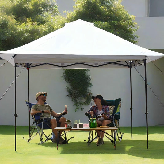FUNDANGO Ultimate Outdoor Combo: 10x10ft Heavy-Duty Canopy Tent + 2 Rocking Camp Chairs