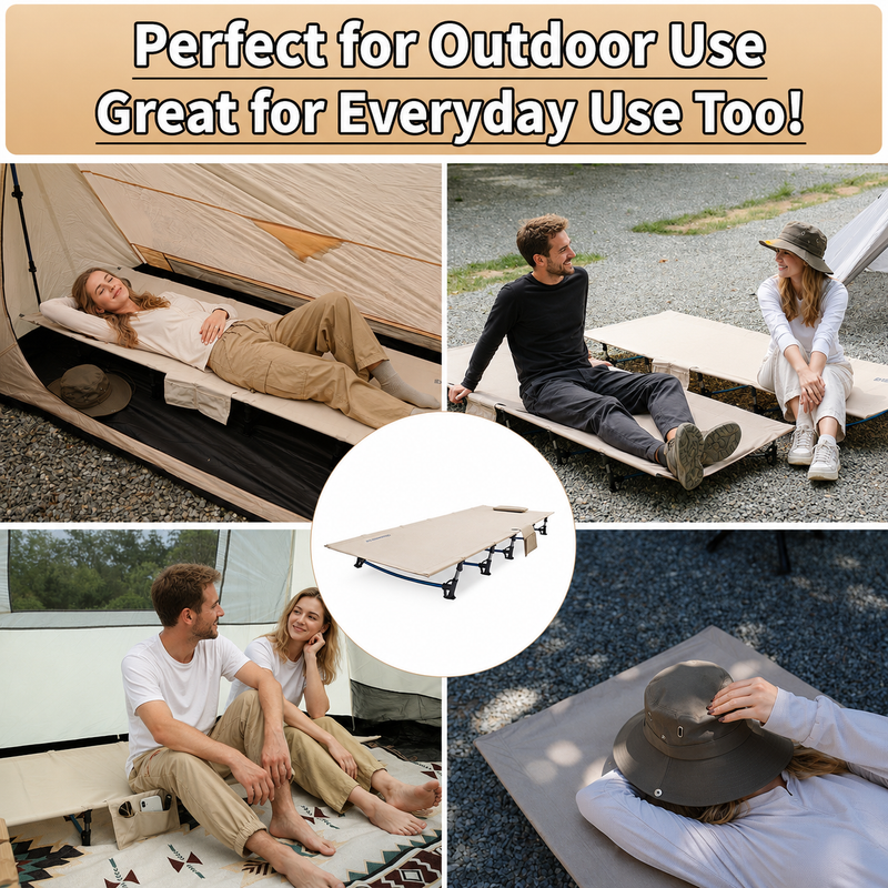 Laden Sie das Bild in Galerie -Viewer, FUNDANGO Ultralight Folding Camping Cot | Extra Long &amp; Wide 78.7" x 27.2" for Adults, 7075 Aluminum Frame Supports 275lbs, Compact Portable Cot for Backpacking, Tent &amp; Home Guest
