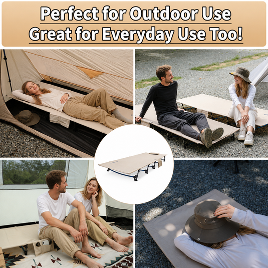 FUNDANGO Ultralight Folding Camping Cot | Extra Long & Wide 78.7" x 27.2" for Adults, 7075 Aluminum Frame Supports 275lbs, Compact Portable Cot for Backpacking, Tent & Home Guest