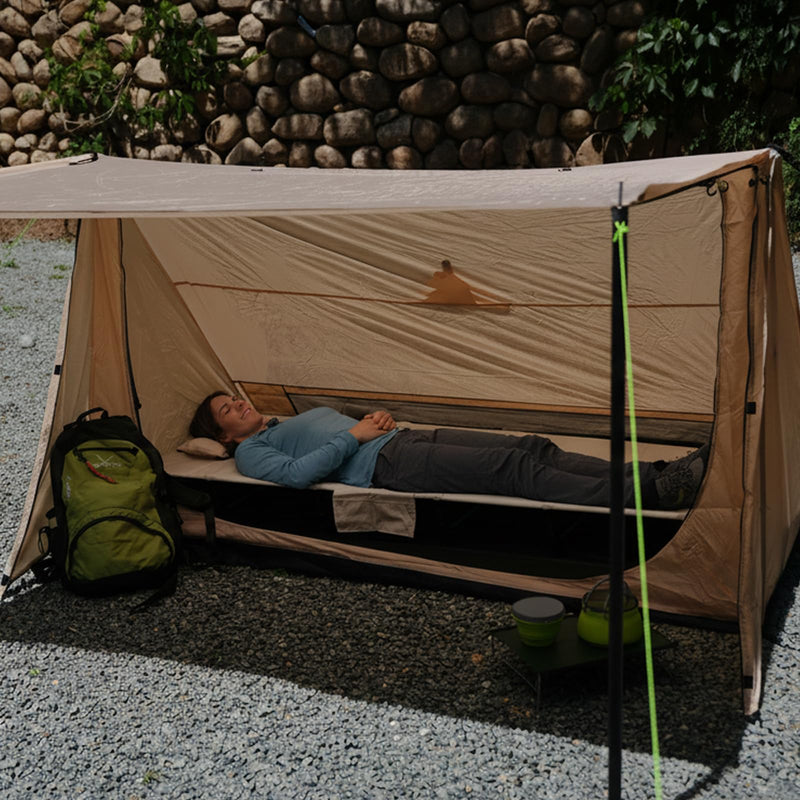 Laden Sie das Bild in Galerie -Viewer, FUNDANGO Ultralight Folding Camping Cot | Extra Long &amp; Wide 78.7" x 27.2" for Adults, 7075 Aluminum Frame Supports 275lbs, Compact Portable Cot for Backpacking, Tent &amp; Home Guest
