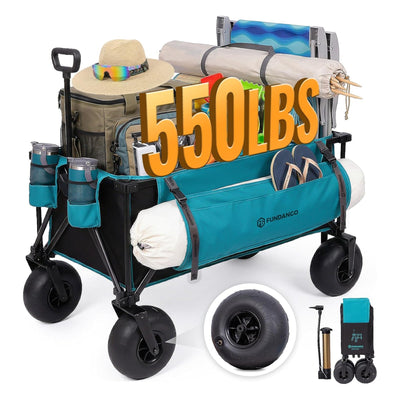 FUNDANGO WaveTrek L9 Large Beach Wagon with Big Balloon Wheels