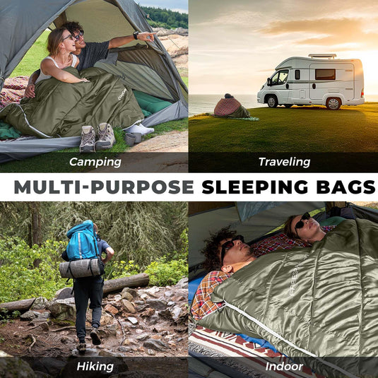 camping tent and sleeping bag combo KingCamp FREESPACE 250D Flannel Lined Double Sleeping Bag