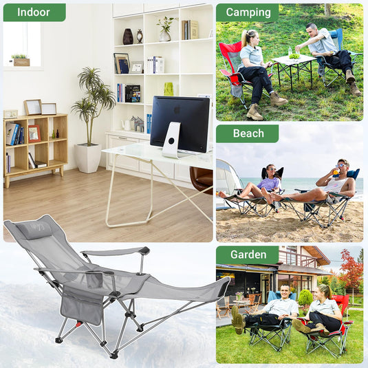 WEJOY FOLDING RECLINER CHA Folding Chair Grey