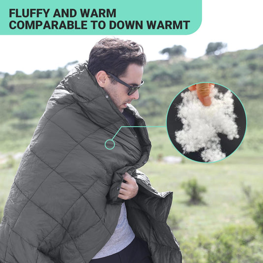 KingCamp Fluffy and Warm Camping Blanket Grey