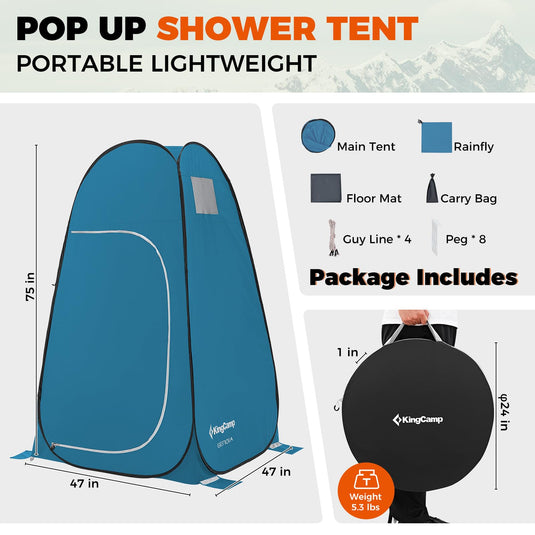 KingCamp GENOVA Portable Shower Tents for Camping, Pop Up Privacy Tent