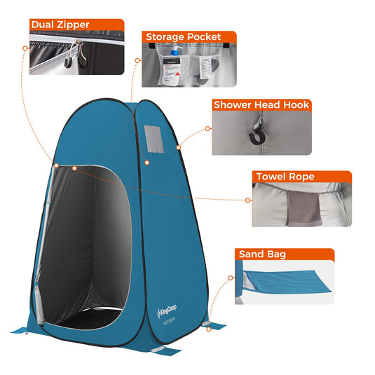 KingCamp GENOVA Portable Shower Tents for Camping, Pop Up Privacy Tent