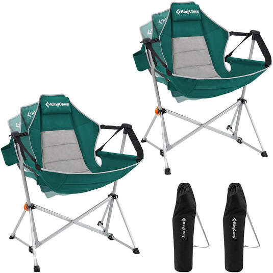 KingCamp Portable Swing Recliner Chair with Pillow for Outdoor Relaxation