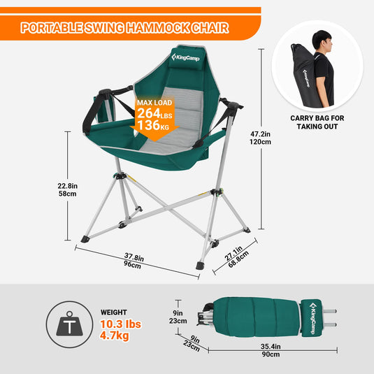 KingCamp Hammock Camping Swinging Recliner Chair 2pack