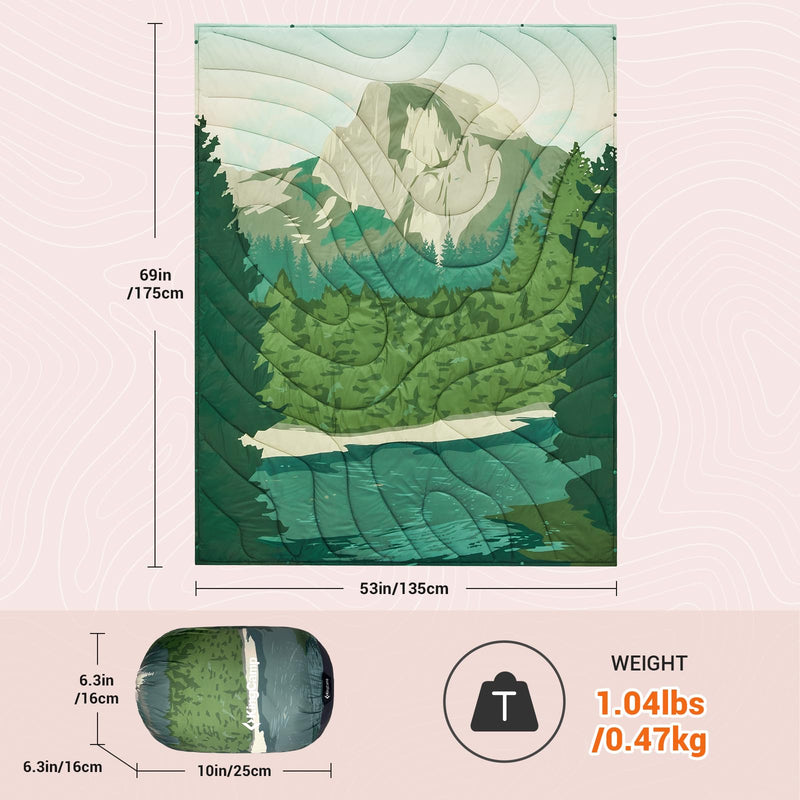 Load image into Gallery viewer, KingCamp Ultra Lightweight Printed Camping Blanket with Snap Button
