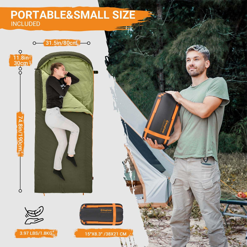 Load image into Gallery viewer, KingCamp Ultralight Down Sleeping Bag with Compression Sack
