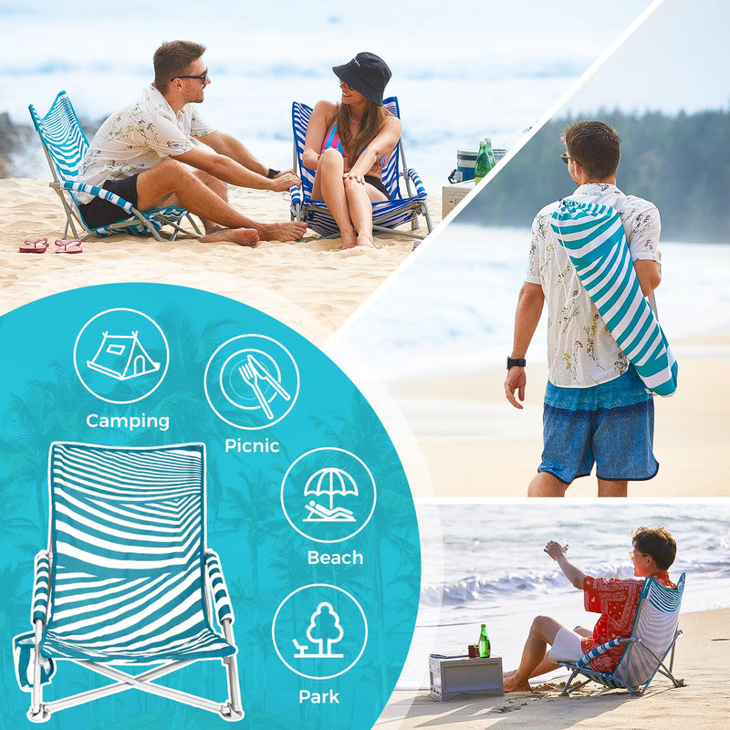 Load image into Gallery viewer, WEJOY Quick-up Beach Chair Striped
