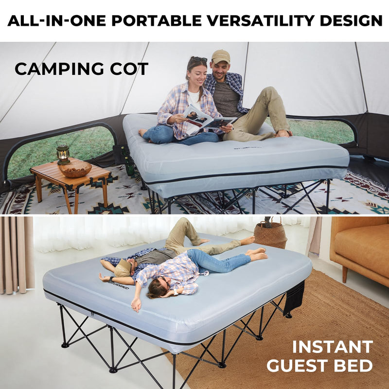 Load image into Gallery viewer, FUNDANGO Queen Camping Cot with Detachable Air Mattress Instant Guest Bed
