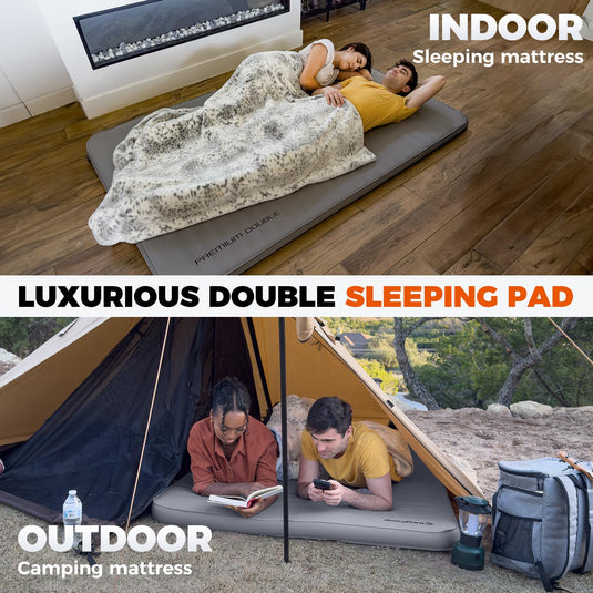 KingCamp PREMIUM Double Self-Inflating Sleeping Pad R Value 7.5 indoor and outdoor use