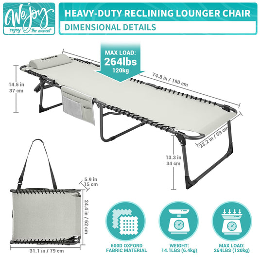 WEJOY 3-Folding Steel Cot