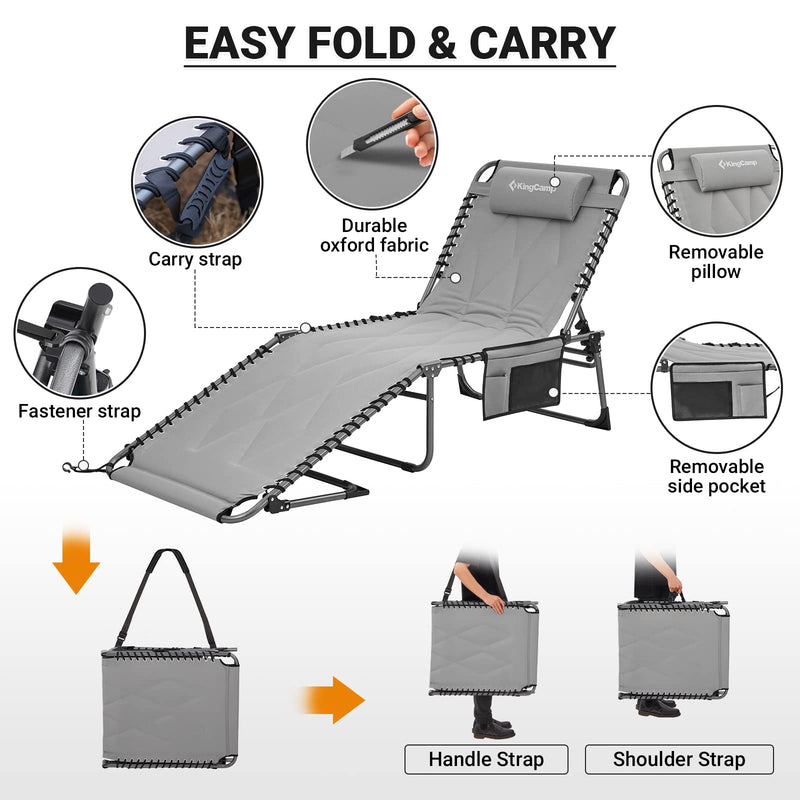 Load image into Gallery viewer, KingCamp Oversized Lounge Chair with Adjustable 5-Position
