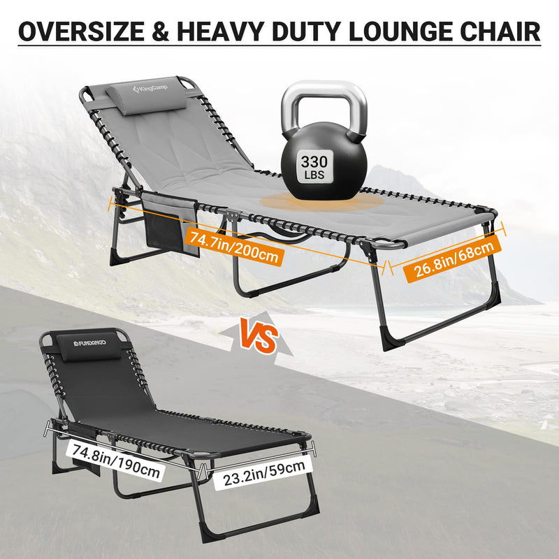 Load image into Gallery viewer, KingCamp Oversized Lounge Chair with Adjustable 5-Position
