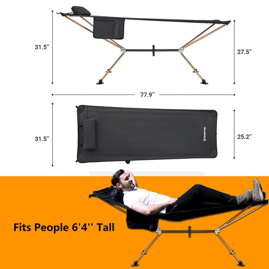 KingCamp Hammock With Stand Oversized Folding Camping Cots
