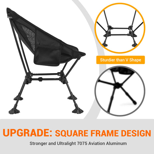 ATEPA Ultralight Square Tall Chair Comfort Folding Chair