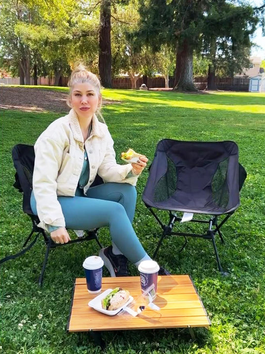 ATEPA Ultralight Square Tall Chair Set of 2 Lightweight Camping Folding Chair