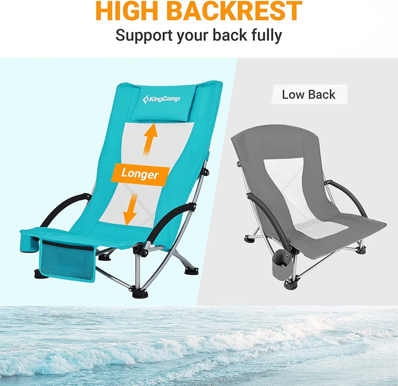 Load image into Gallery viewer, KingCamp Highback Beach Chair Set of 2
