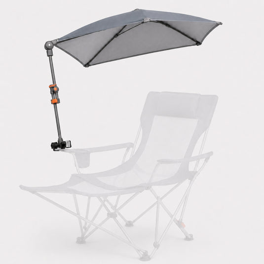 HoverShade Clip-On Umbrella for Beach Chairs, UPF 50+ Adjustable Chair Shade with Clamp, 360° Rotating Canopy & Carry Bag