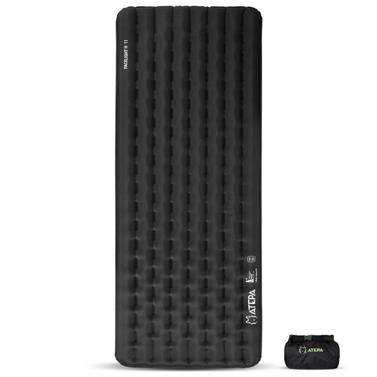 ATEPA Ultralight Insulated Inflatable Sleeping Pad R Value 6.6 Black