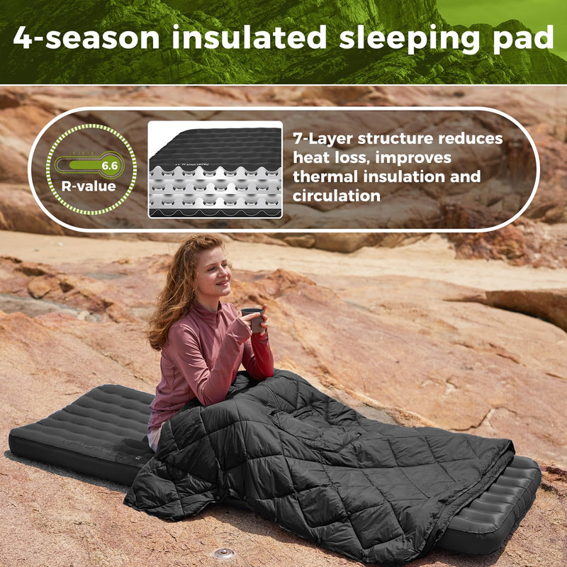 Load image into Gallery viewer, ATEPA 4-Season Ultralight Insulated Inflatable Sleeping Pad R Value 6.6
