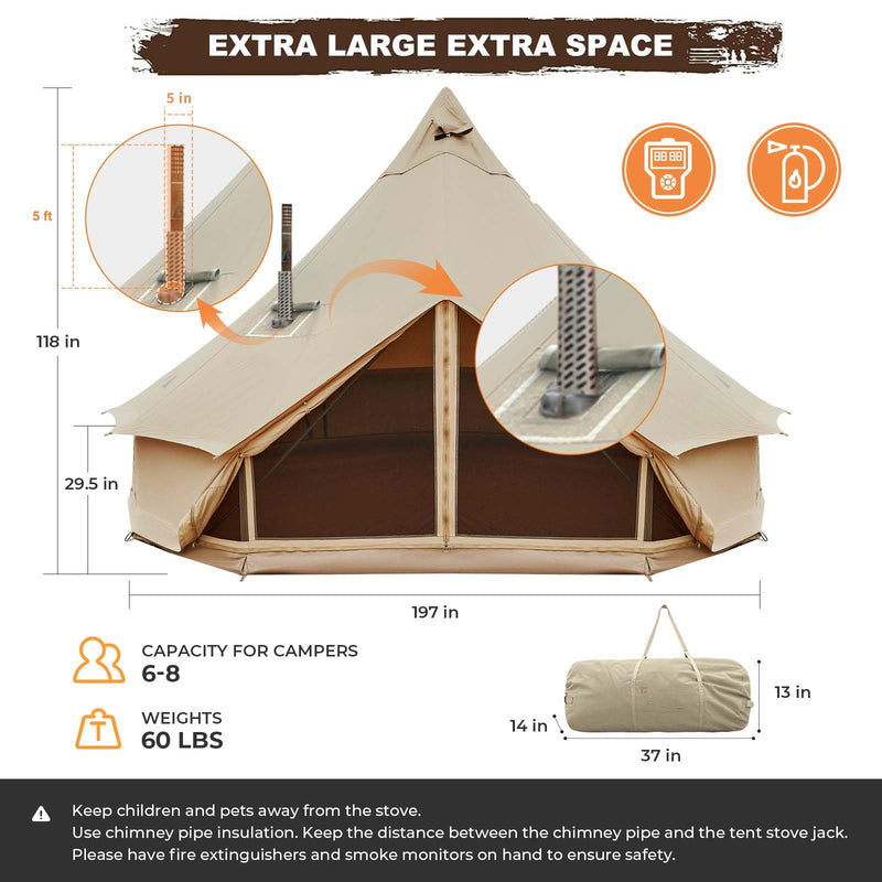 Load image into Gallery viewer, KingCamp KHAN C 500 Canvas Camping Bell Tent
