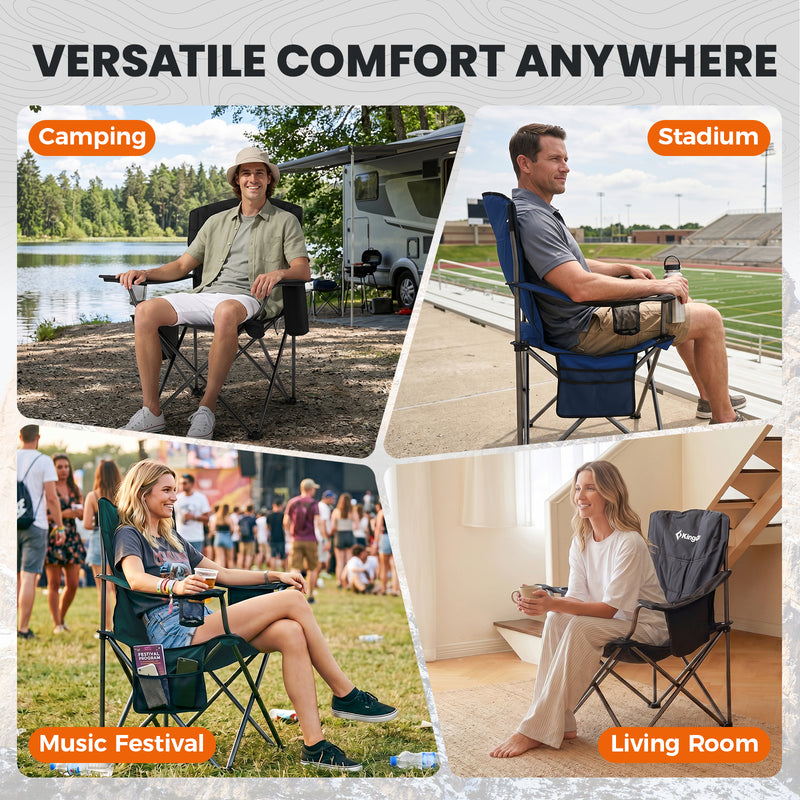 Load image into Gallery viewer, KingCamp JUNIPER PLUS Padded Outdoor Folding Armchair 3-SEC SETUP &amp; FOLD Open &amp; Fold in One Step
