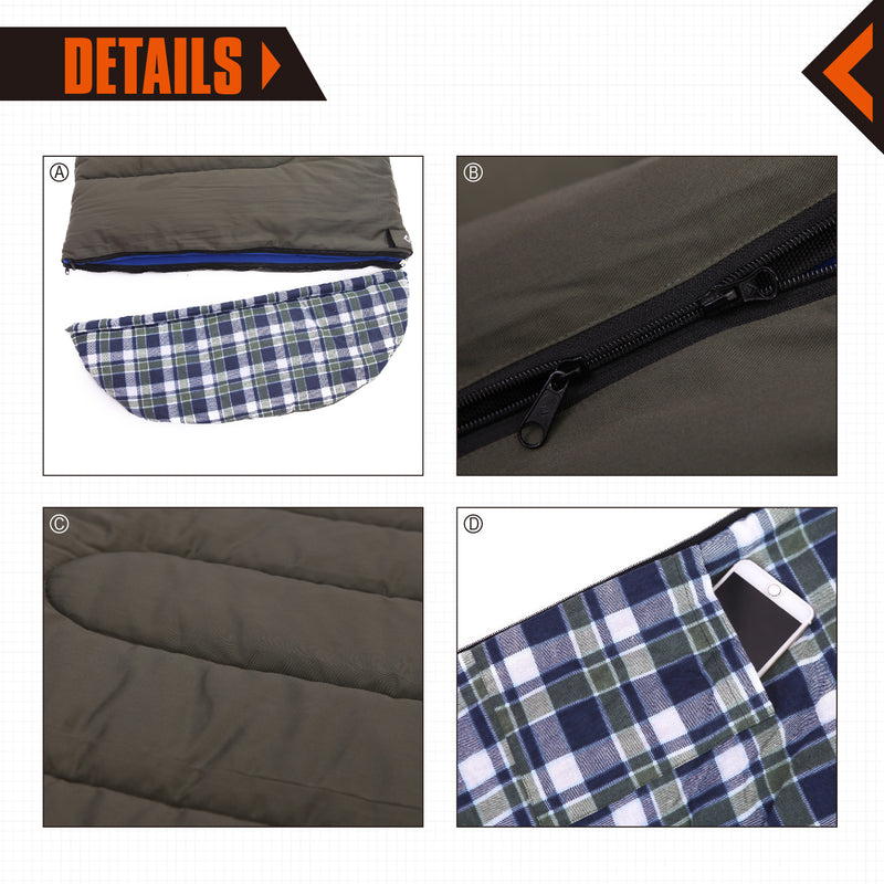 Load image into Gallery viewer, KingCamp FOREST 400 Hooded Rectangular Sleeping Bag
