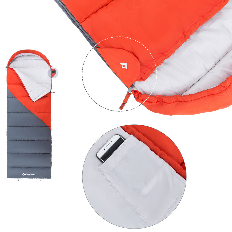 Load image into Gallery viewer, KingCamp VALLEY 330 Hooded Rectangular Sleeping Bag
