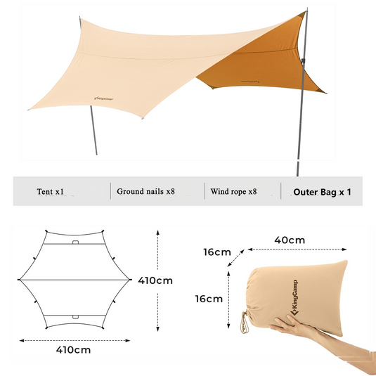 tarp 1 tc KingCamp Hexagon Camping Tarp